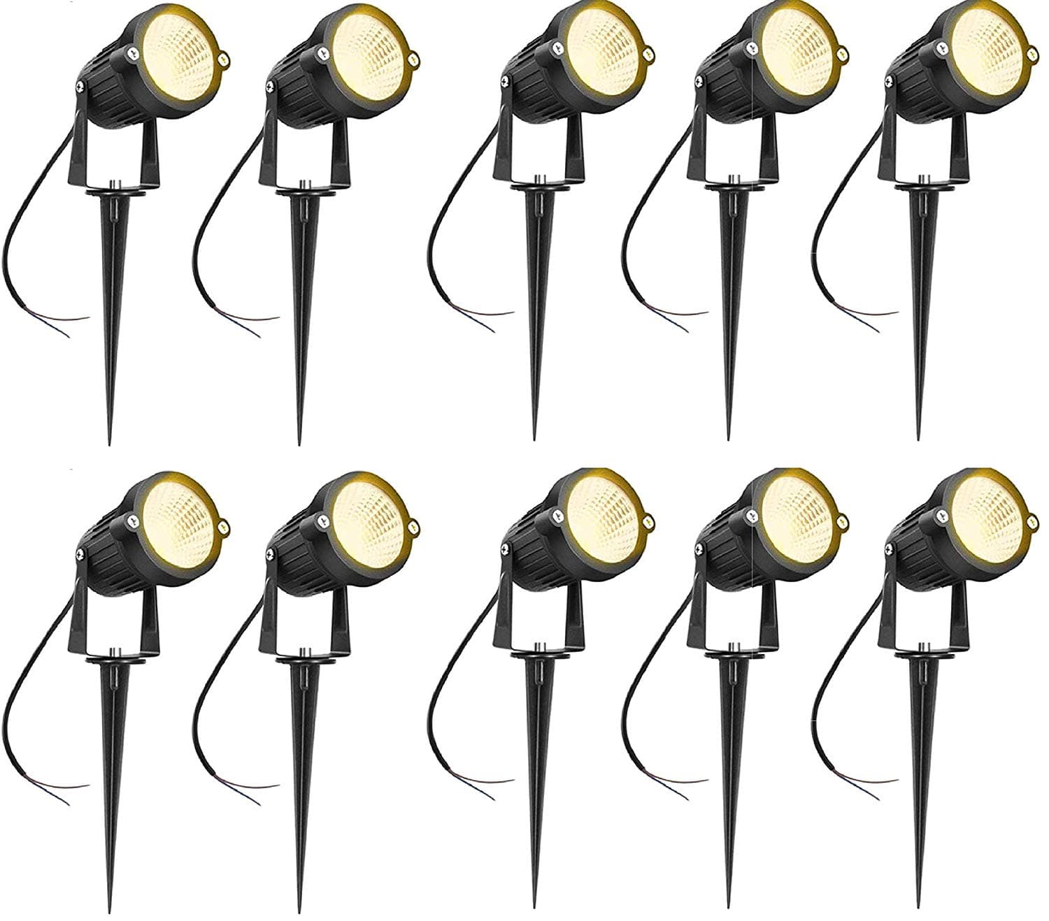 Outdoor Led Garden Light 3 Watt and Spike Warm White Focus { 'IP65 ' Water Resistant & Adjustable 180° } Black Aluminium Body  Garden Lights   3w Garden Light  (Pack 0f 10) (Warm White)